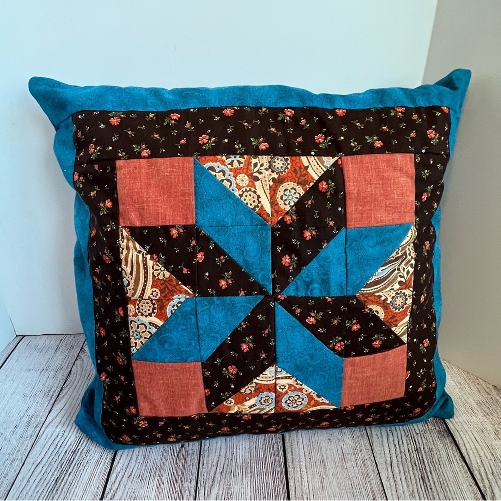 Vintage Star Memory Hand Made Pillow Patchwork
